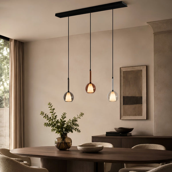 Suspension de table Belluna 3 lumières, longueur 120 cm