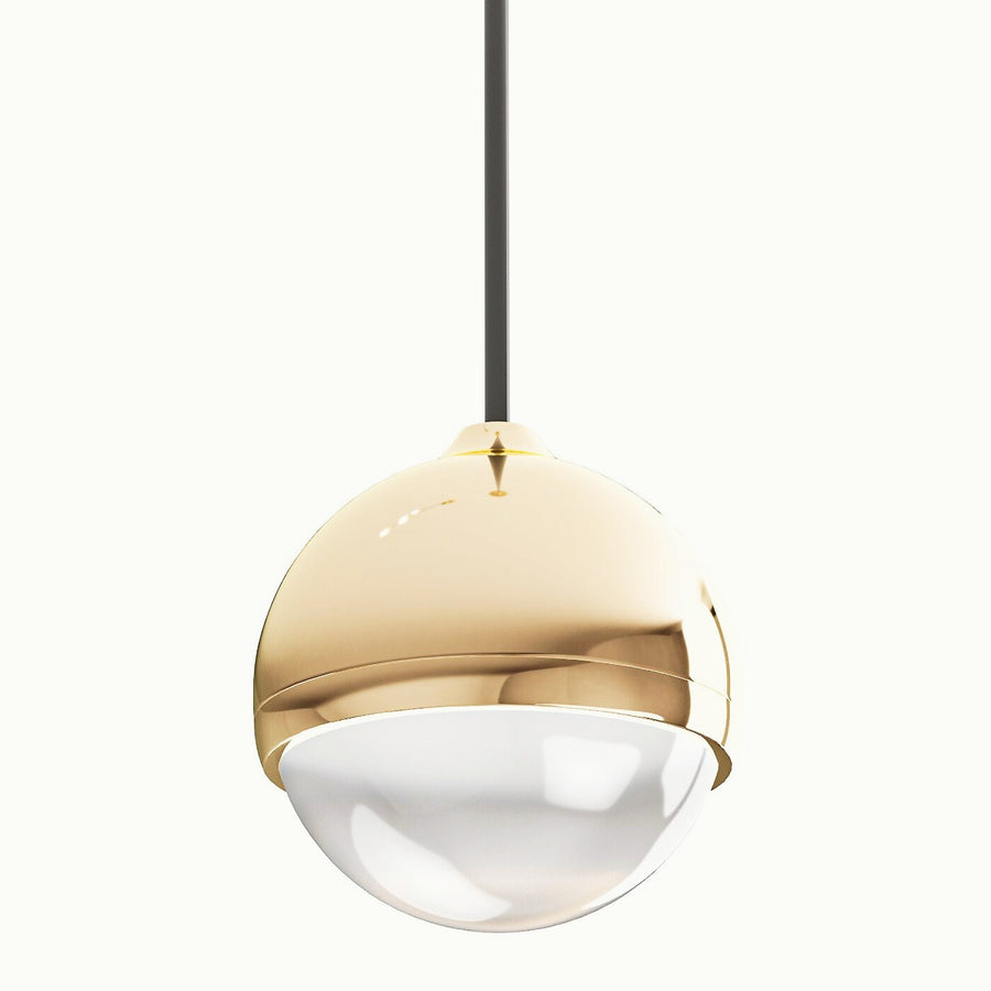 Suspension LED Bolicina dorée, verre