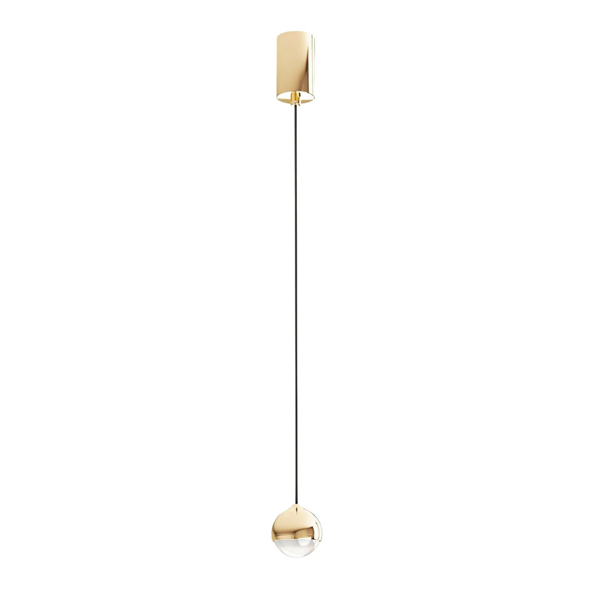 Suspension LED Bolicina dorée, verre
