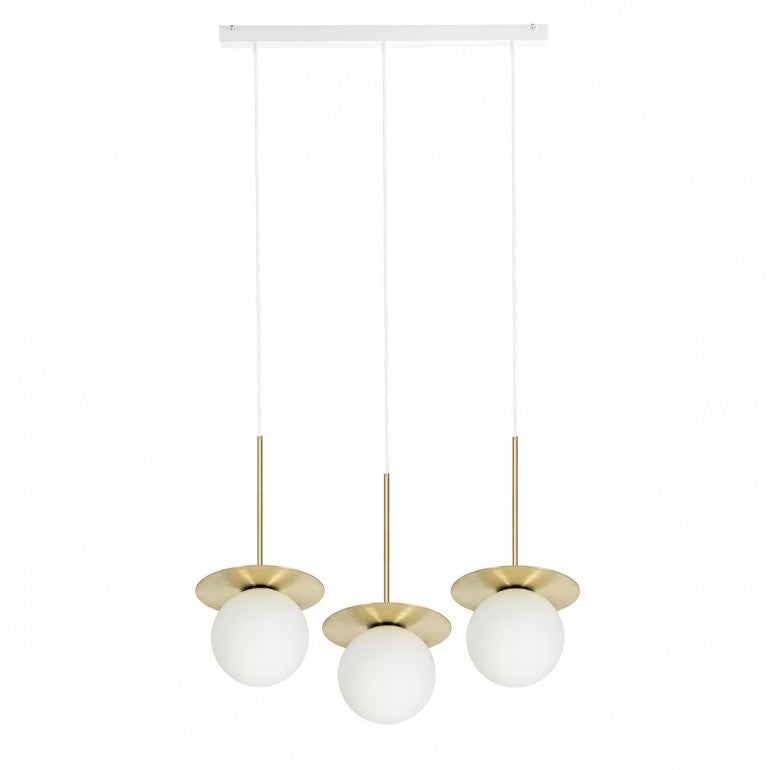 Suspension luminaire BORRA B 3L Doré, détail laiton