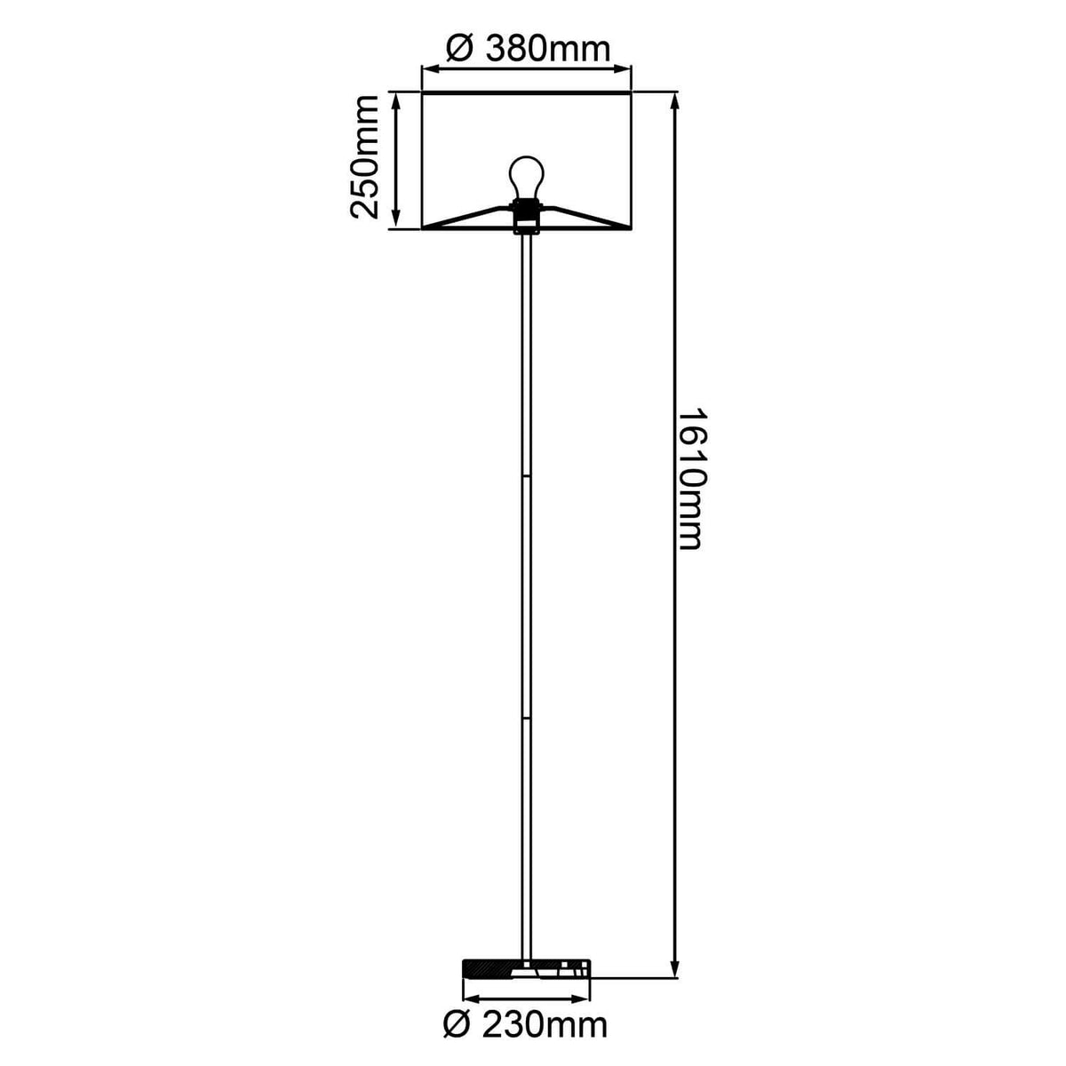Lampadaire Romm bois clair et noir