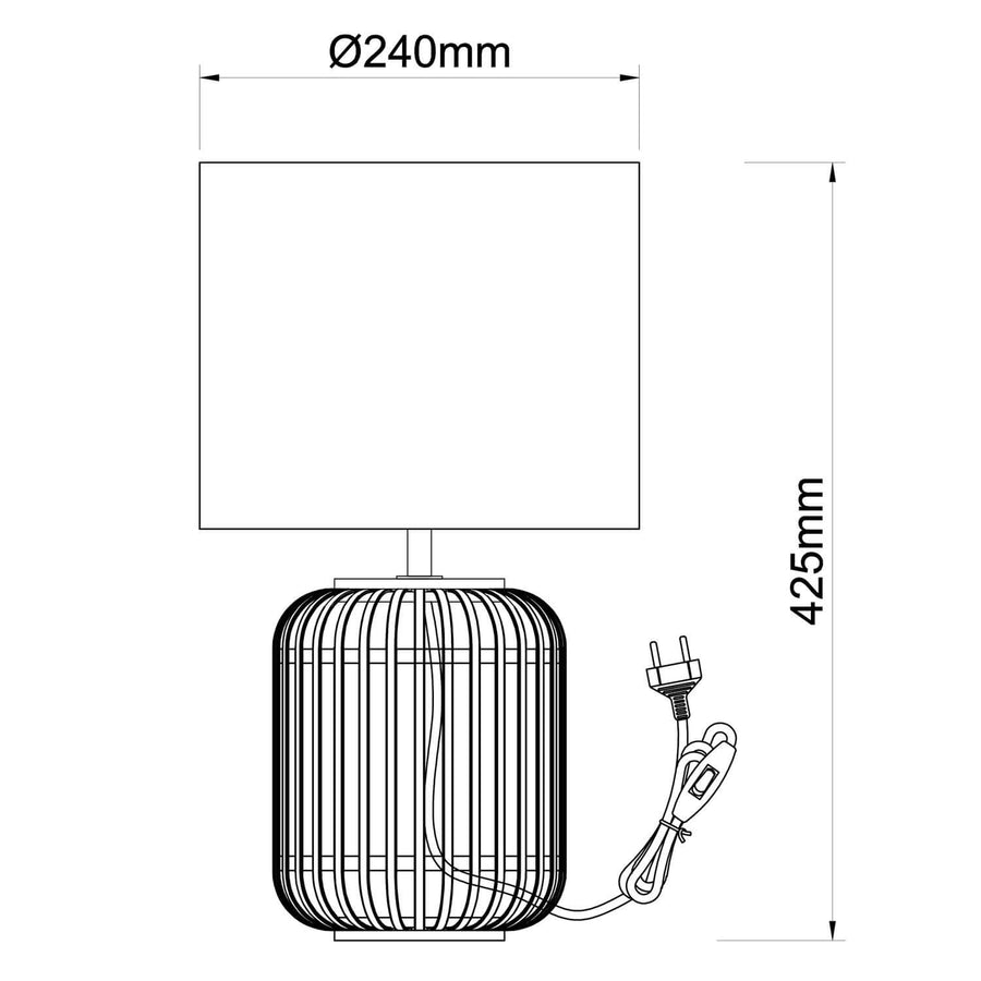 Lampe à poser Woodrow bois, bambou