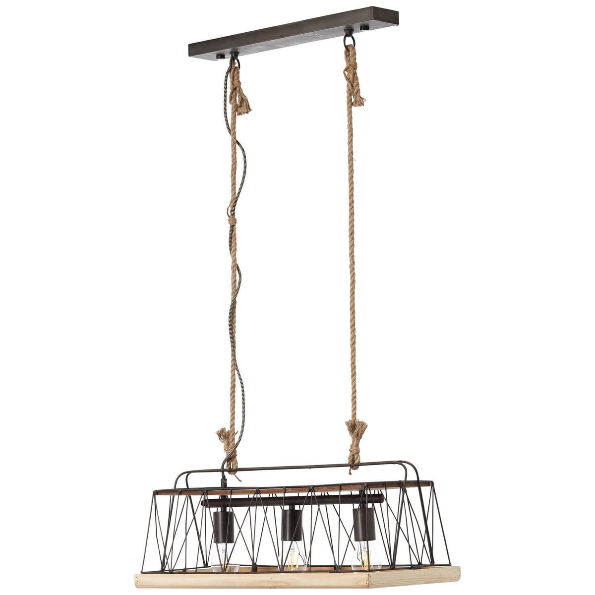 Suspension Narcy 3 lumières bois