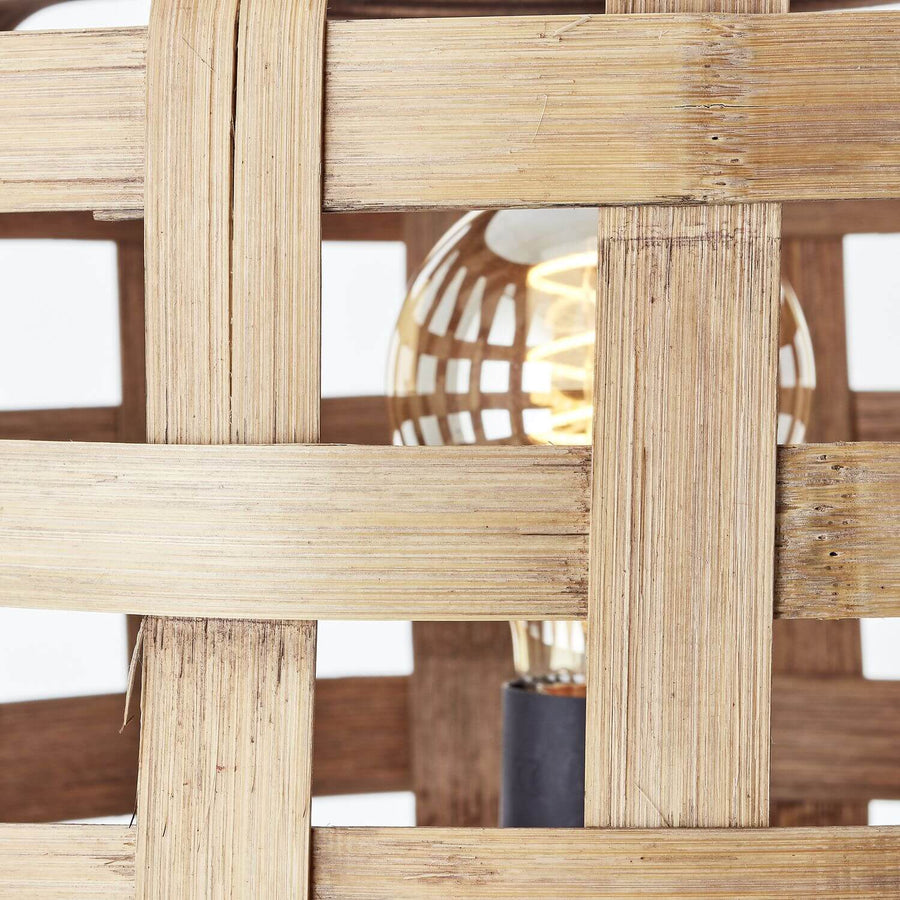 Lampadaire Woodline bois et noir, bambou