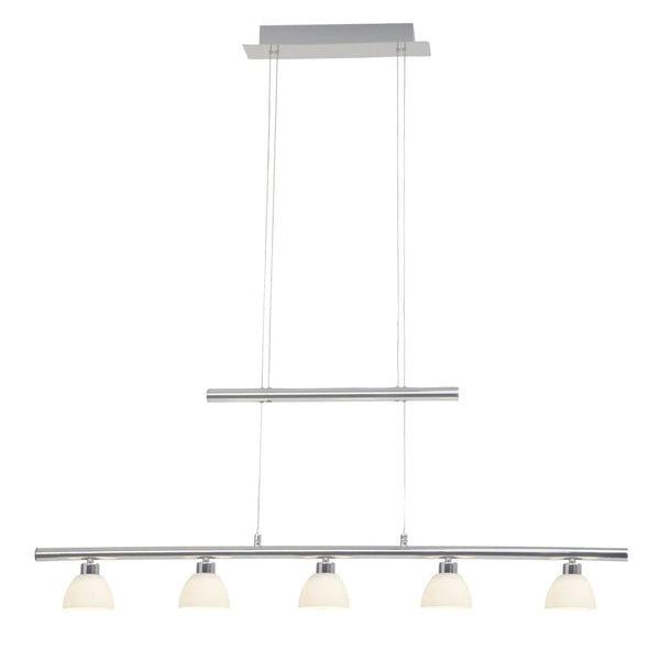 Suspension Tonja chromée et blanche, verre
