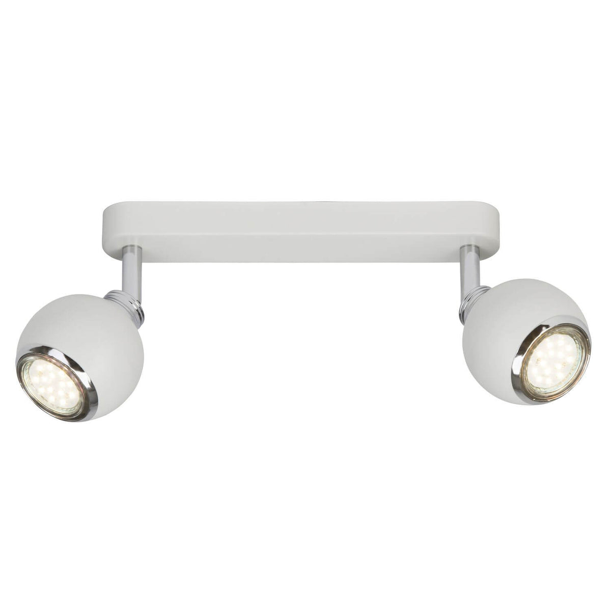 Plafonnier Ina 2 lumières blanc et chromé