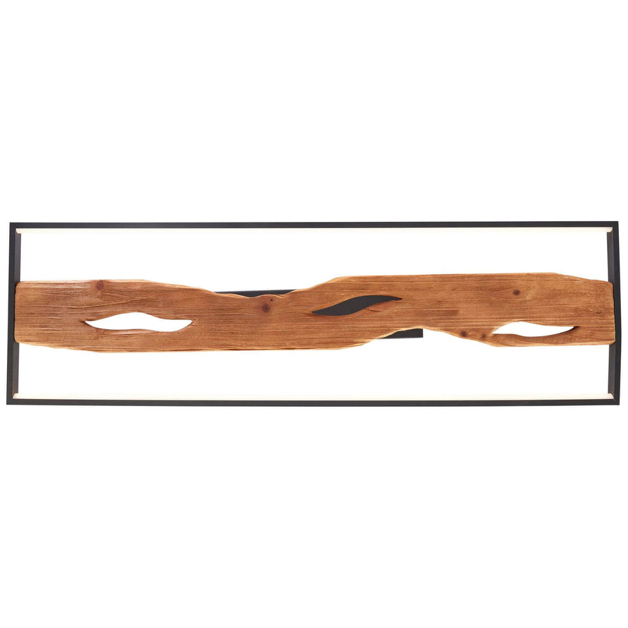 Plafonnier Chaumont noir et bois