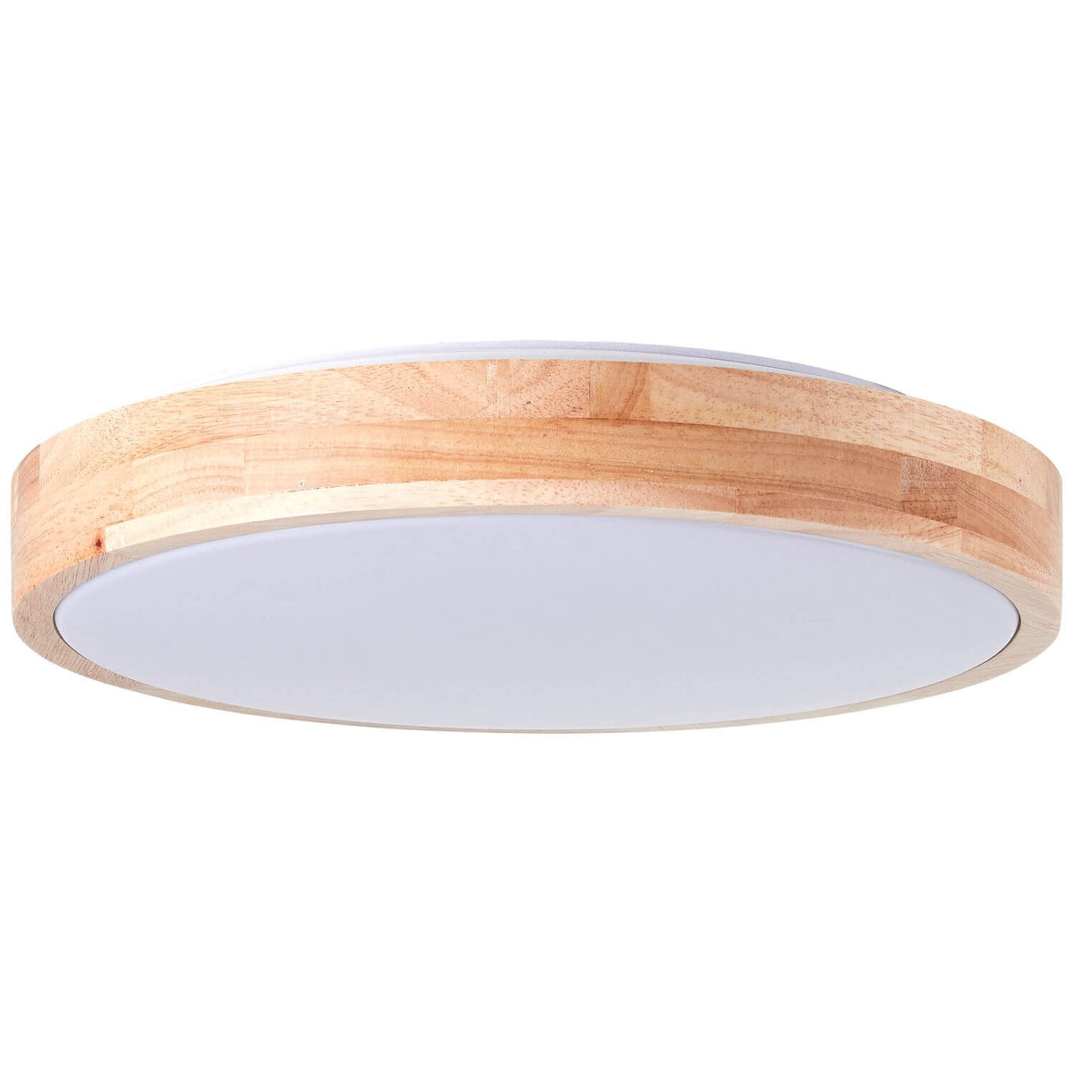 Plafonnier Slimline bois clair et blanc, Ø 34,5 cm