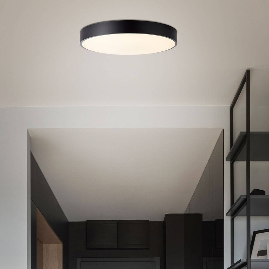 Plafonnier Slimline noir et blanc, Ø 49 cm