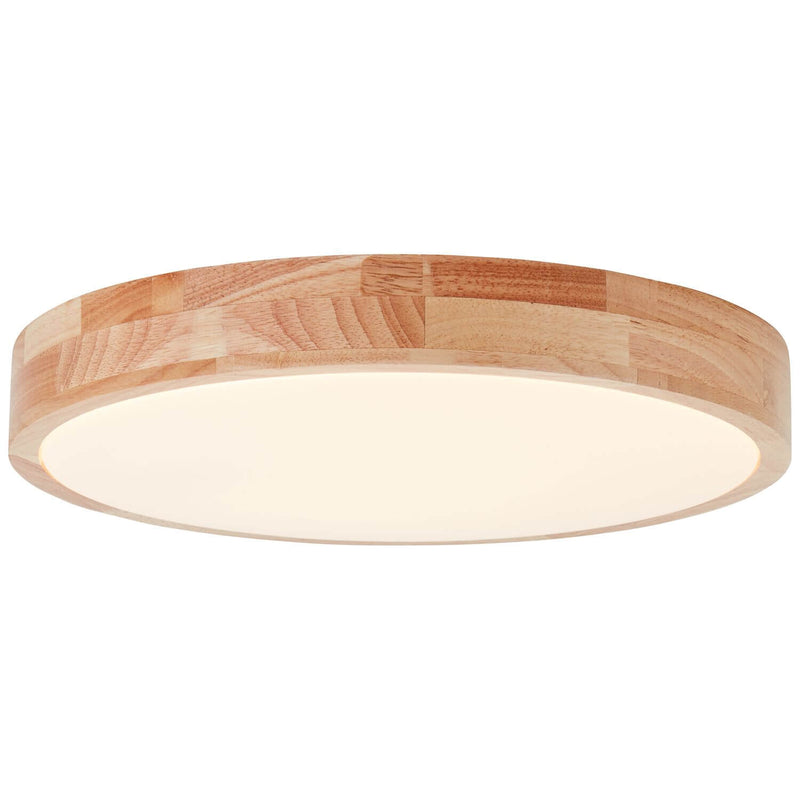 Plafonnier Slimline bois clair et blanc, Ø 39 cm