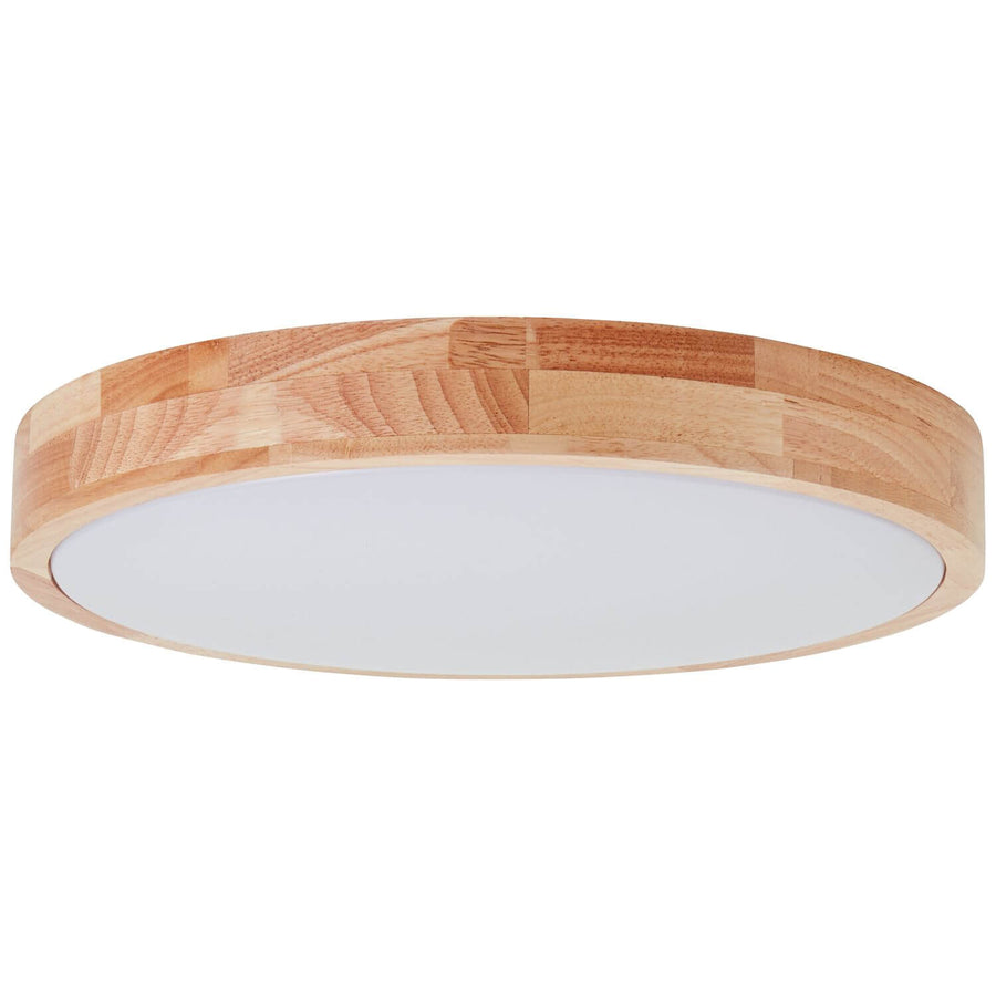 Plafonnier Slimline bois clair et blanc, Ø 39 cm