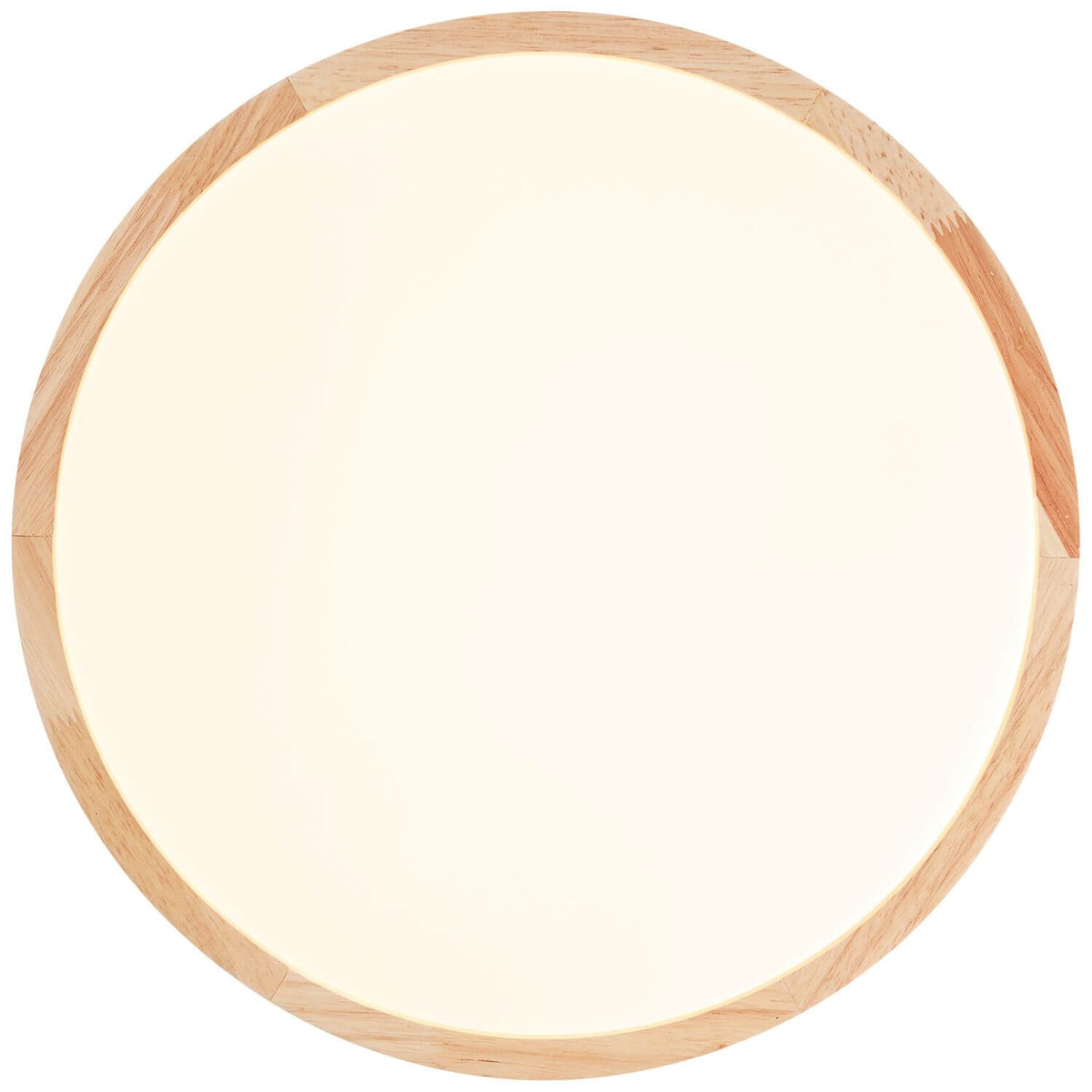 Plafonnier Slimline bois clair et blanc, Ø 39 cm