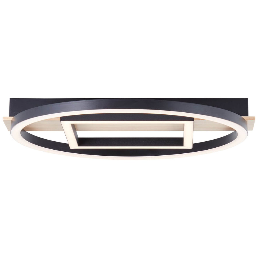 Plafonnier Maureen noir et bois, L 39 cm (G99928A76)