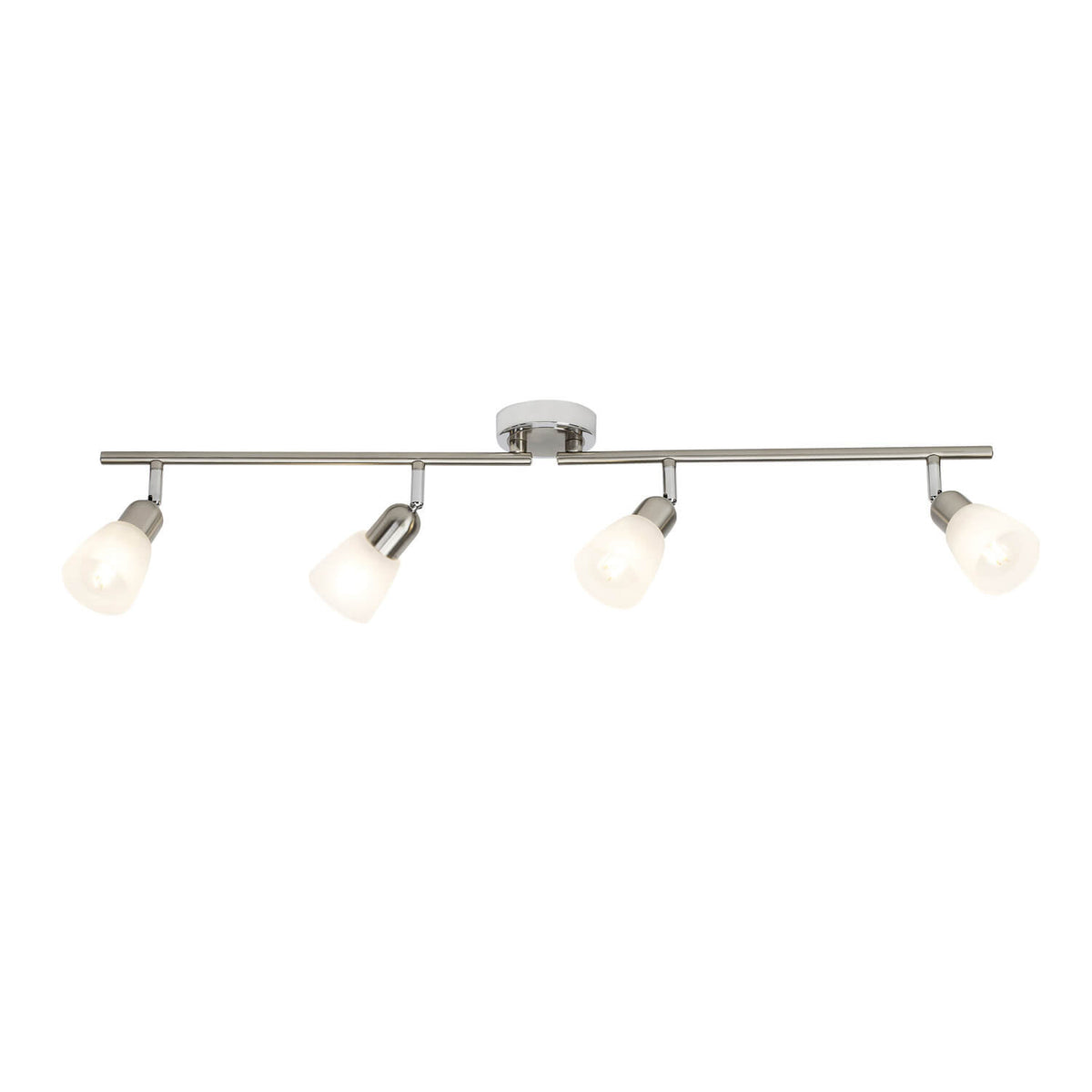 Plafonnier Bethany 4 lumières chromé et blanc, verre