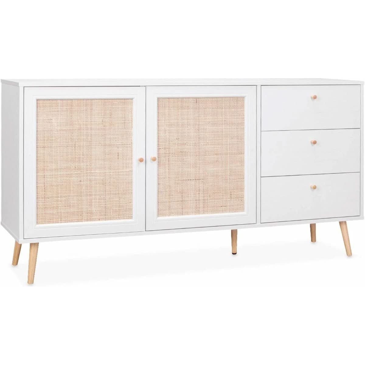 Buffet Cannage Bohème Blanc | Lore - Designix Buffet