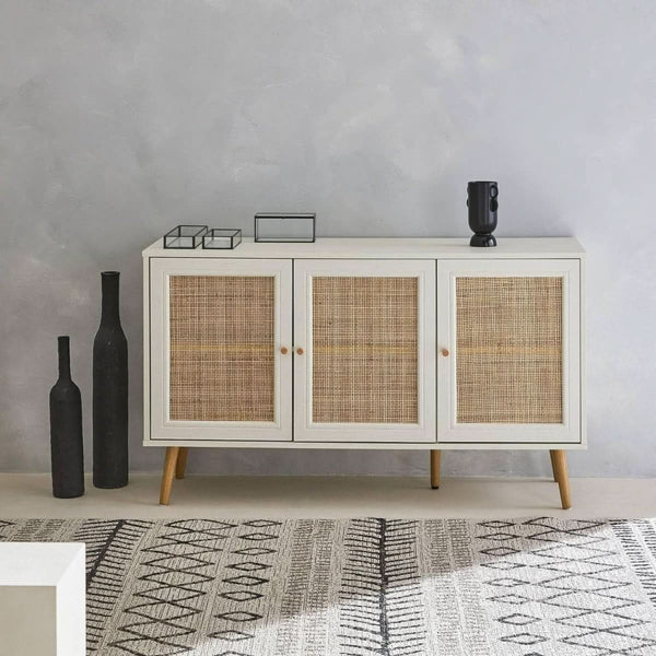 Skandinavisches Sideboard mit Rattangeflecht | Quotid