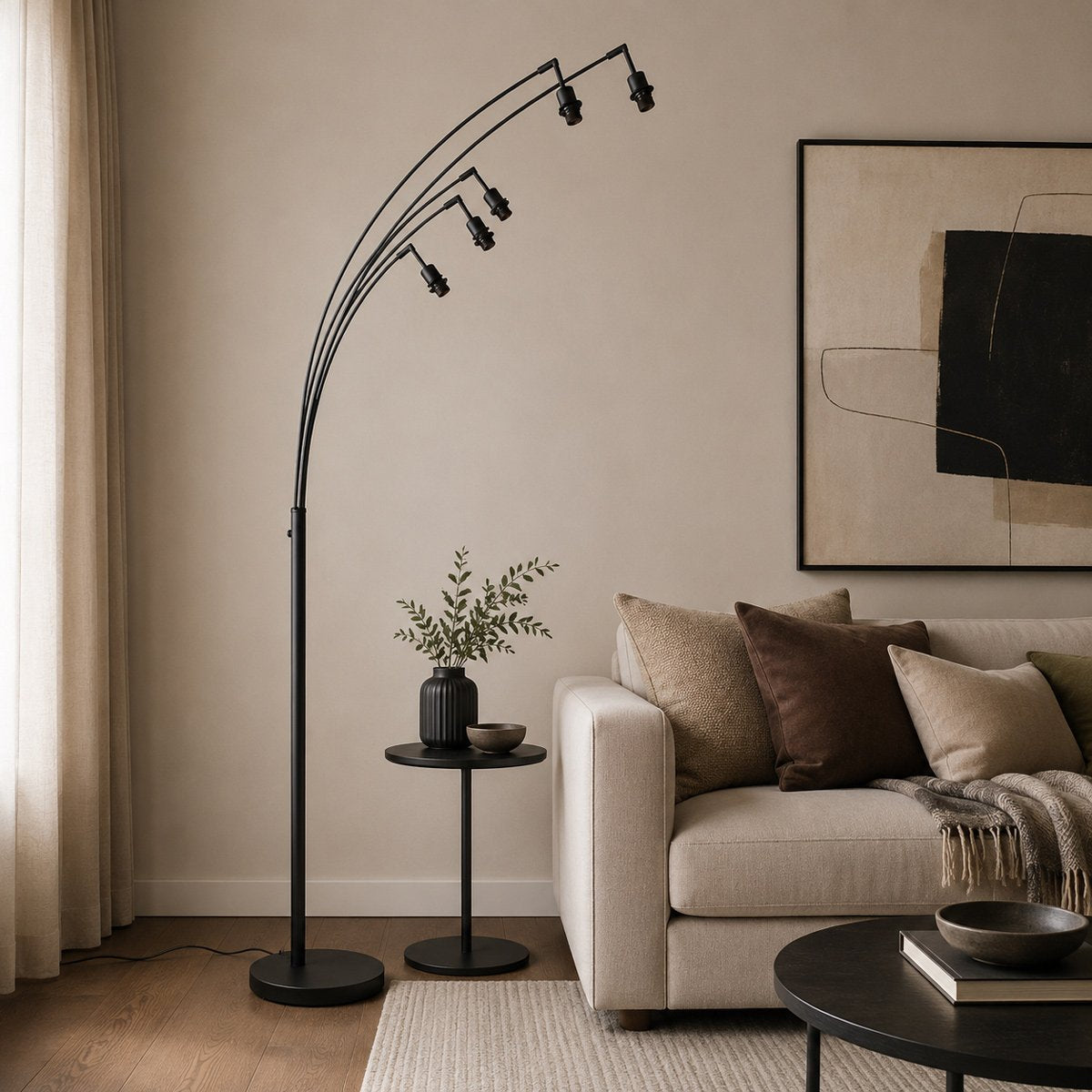 Lampadaire Bambus noir
