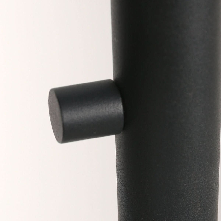 Lampadaire Sumba noir, 5 lumières, abat-jour en bambou Ø12 cm