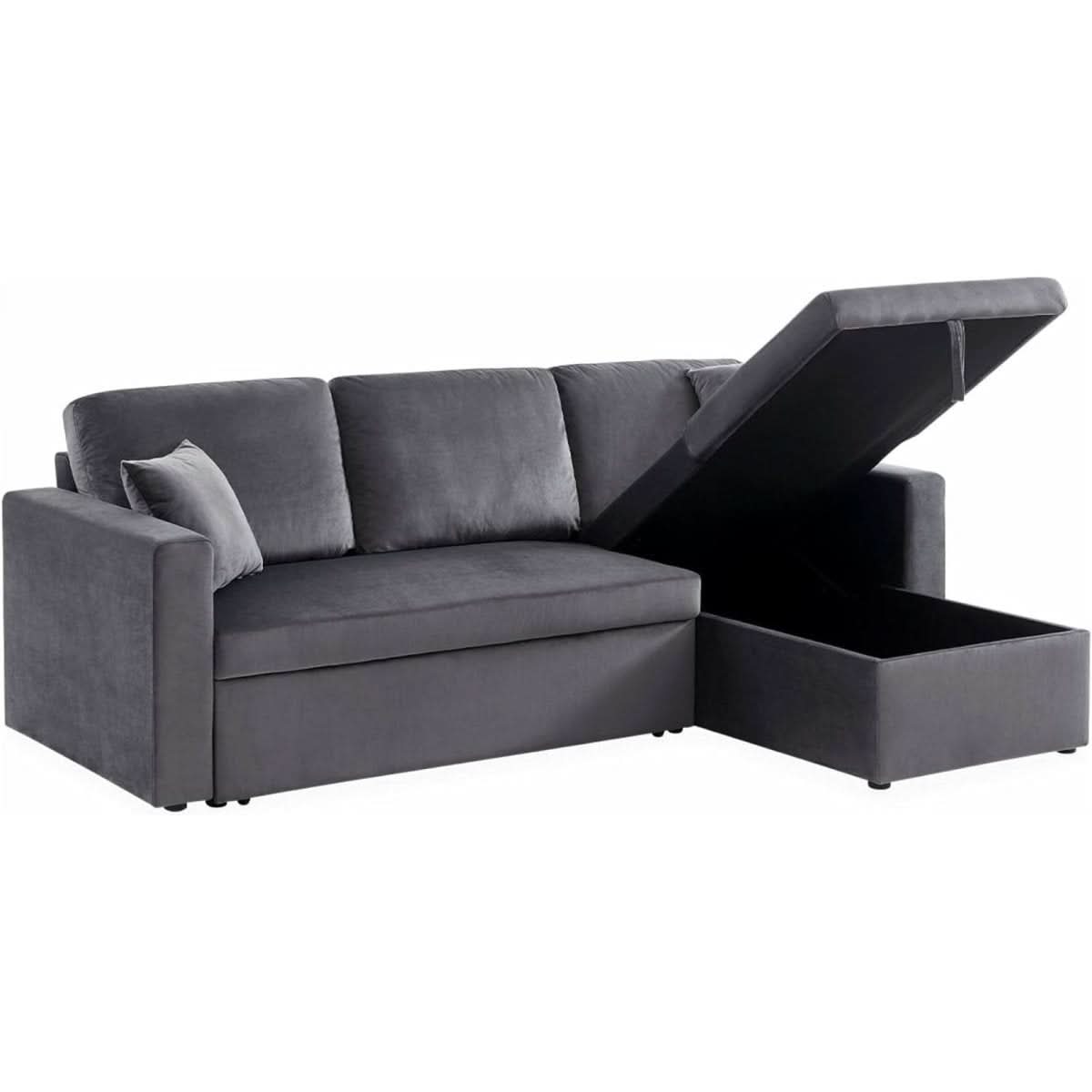 Canapé Angle Velours Convertible | Vita - Designix Canapés