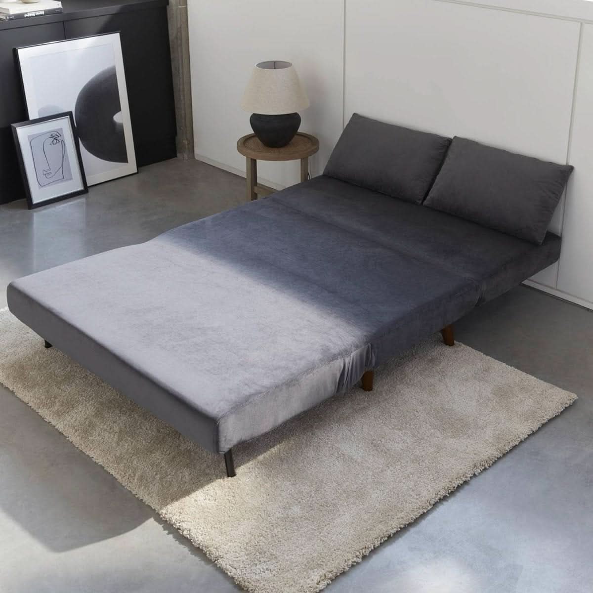 Canapé Convertible 2 Places Gris | Arbor - Designix Canapés