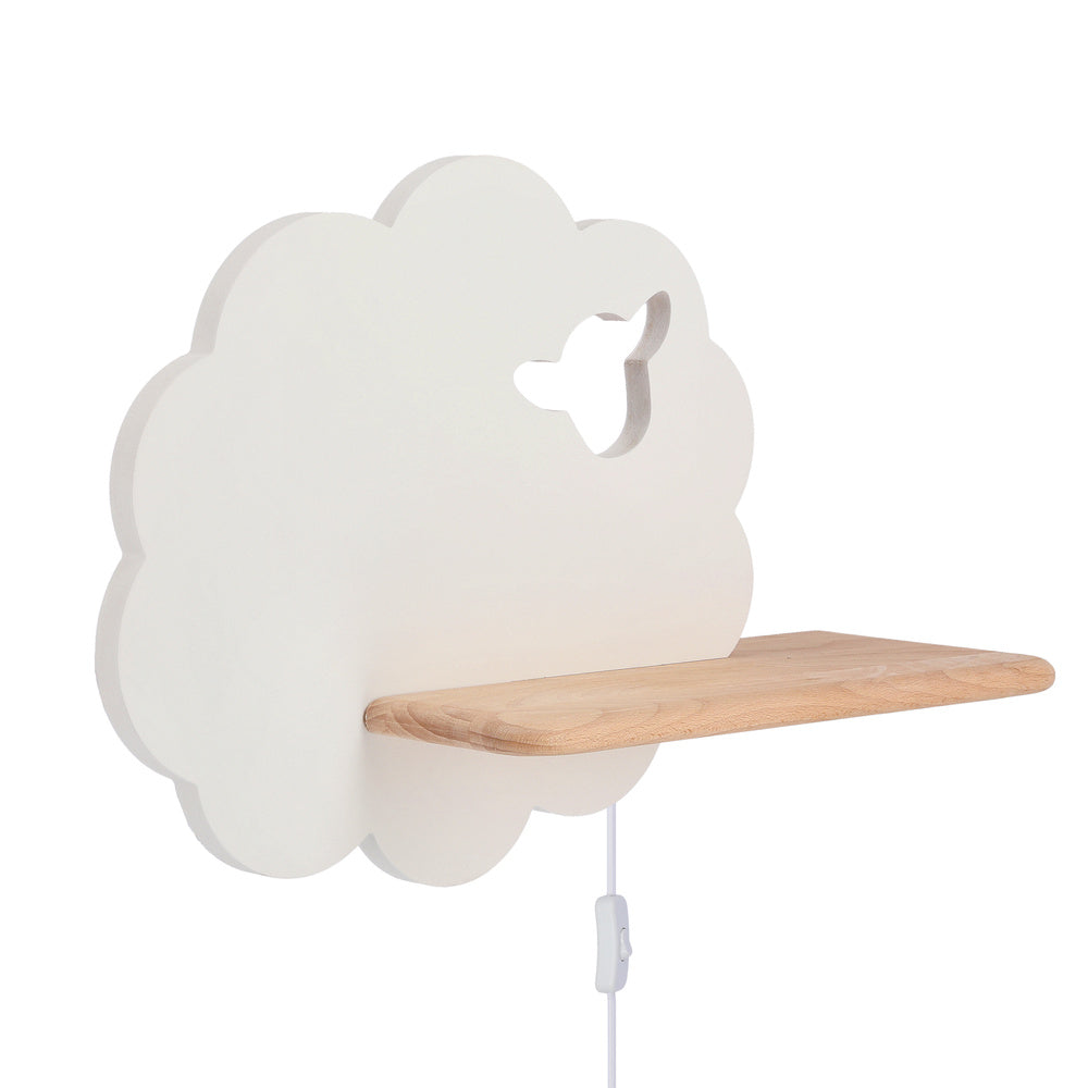 Applique murale LED Sheep pour chambre d'enfant blanche, bois (réf. 21-85139)