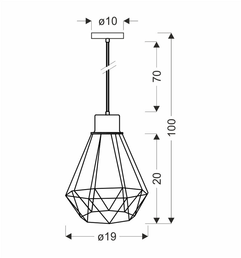 Suspension Primo dorée