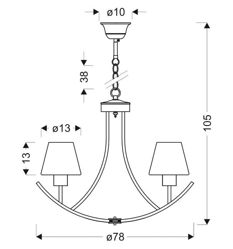 Suspension Londyn 6 lumières noire, verre