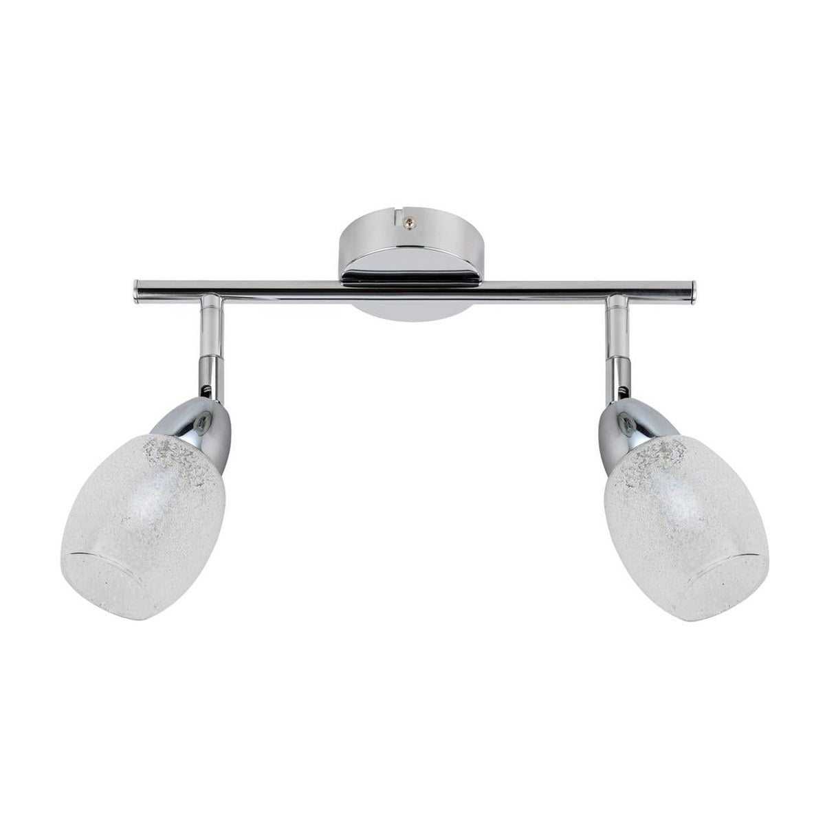 Plafonnier LED Rico 2 lumières chromé, verre