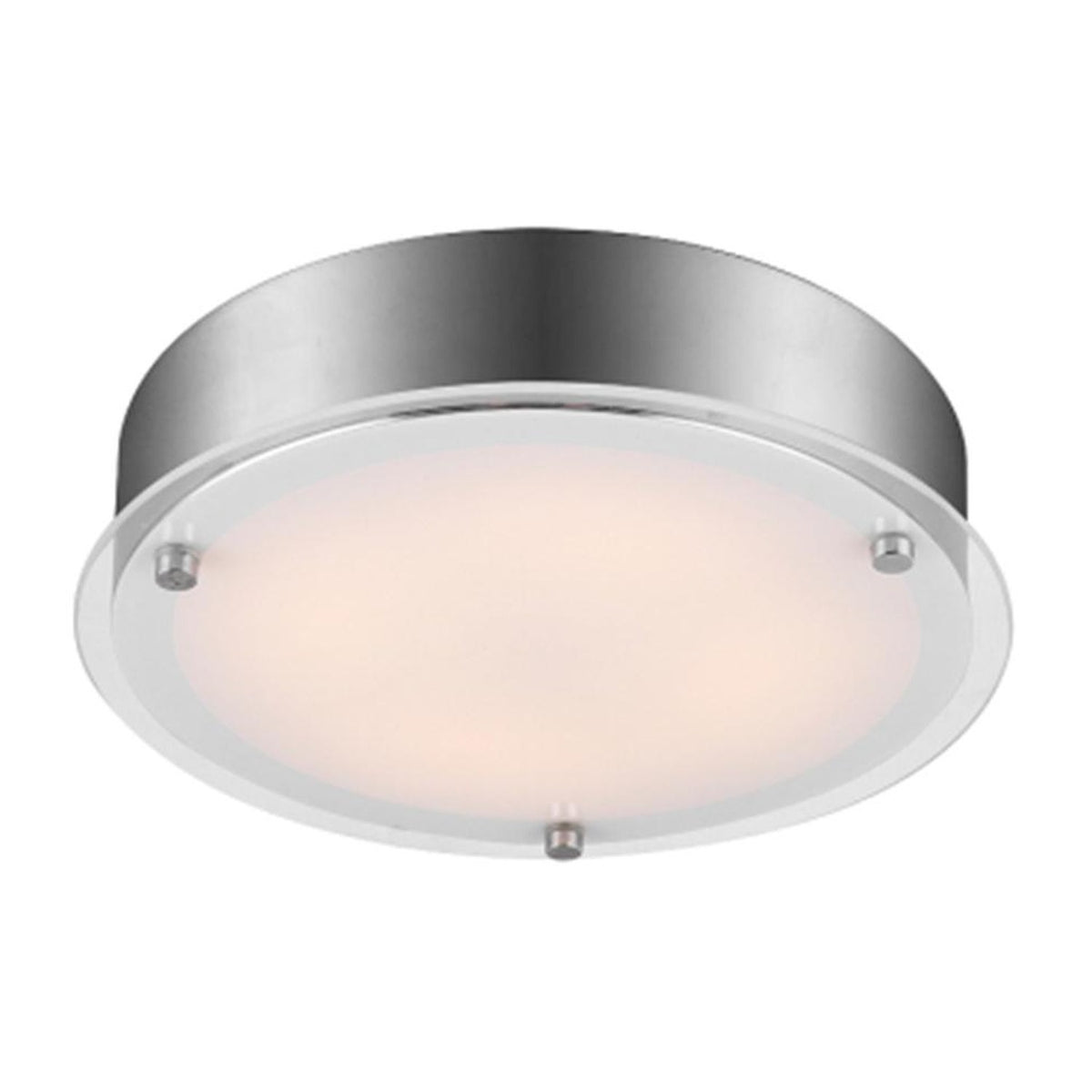 Plafonnier LED Ronda nickel satiné, verre
