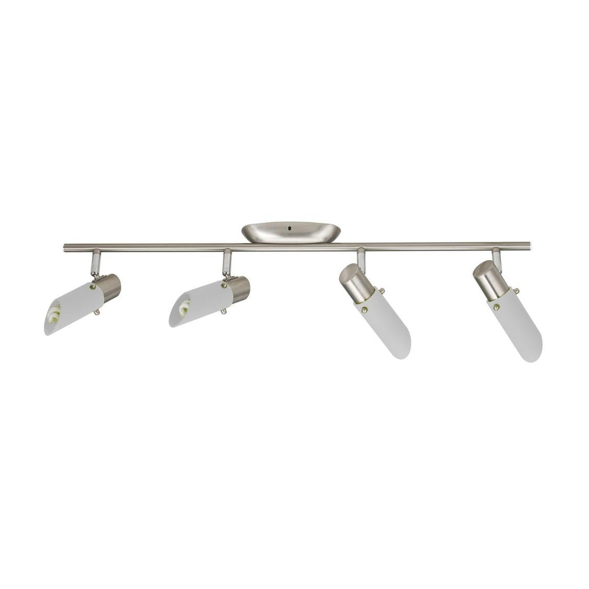Plafonnier Trendi 4 lumières nickel satiné, verre