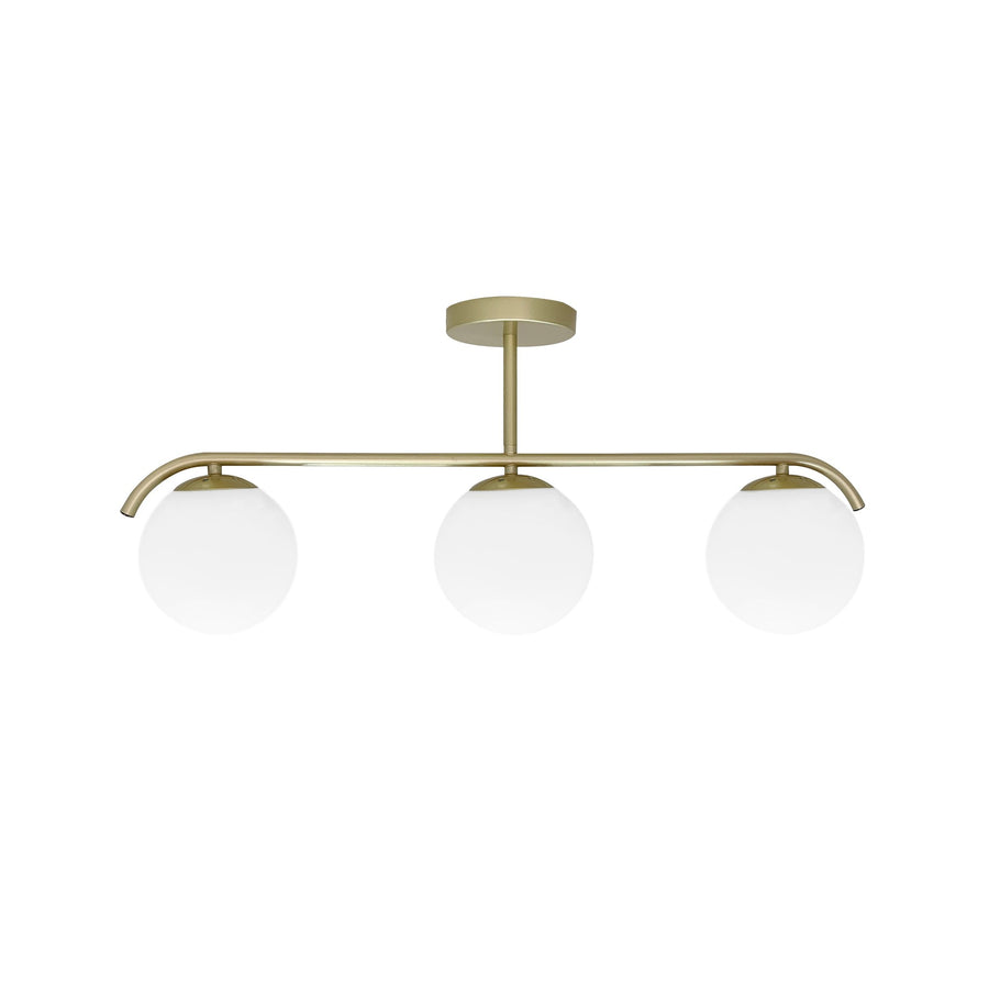 Suspension Amadeo 3 lumières laiton, verre