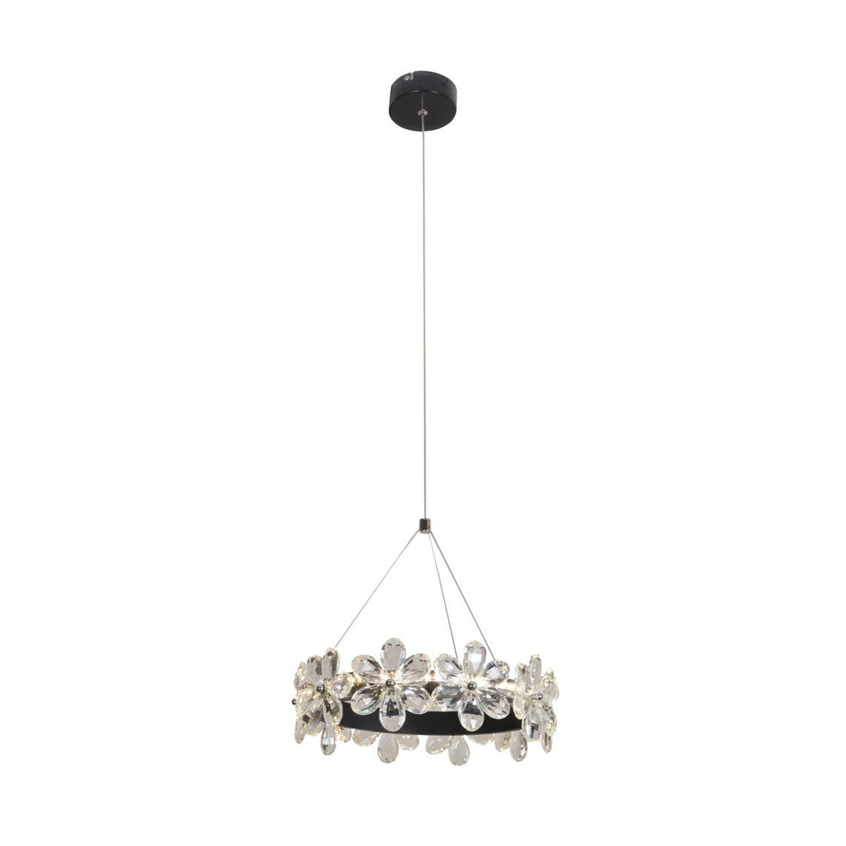 Suspension LED Arvin noire, verre