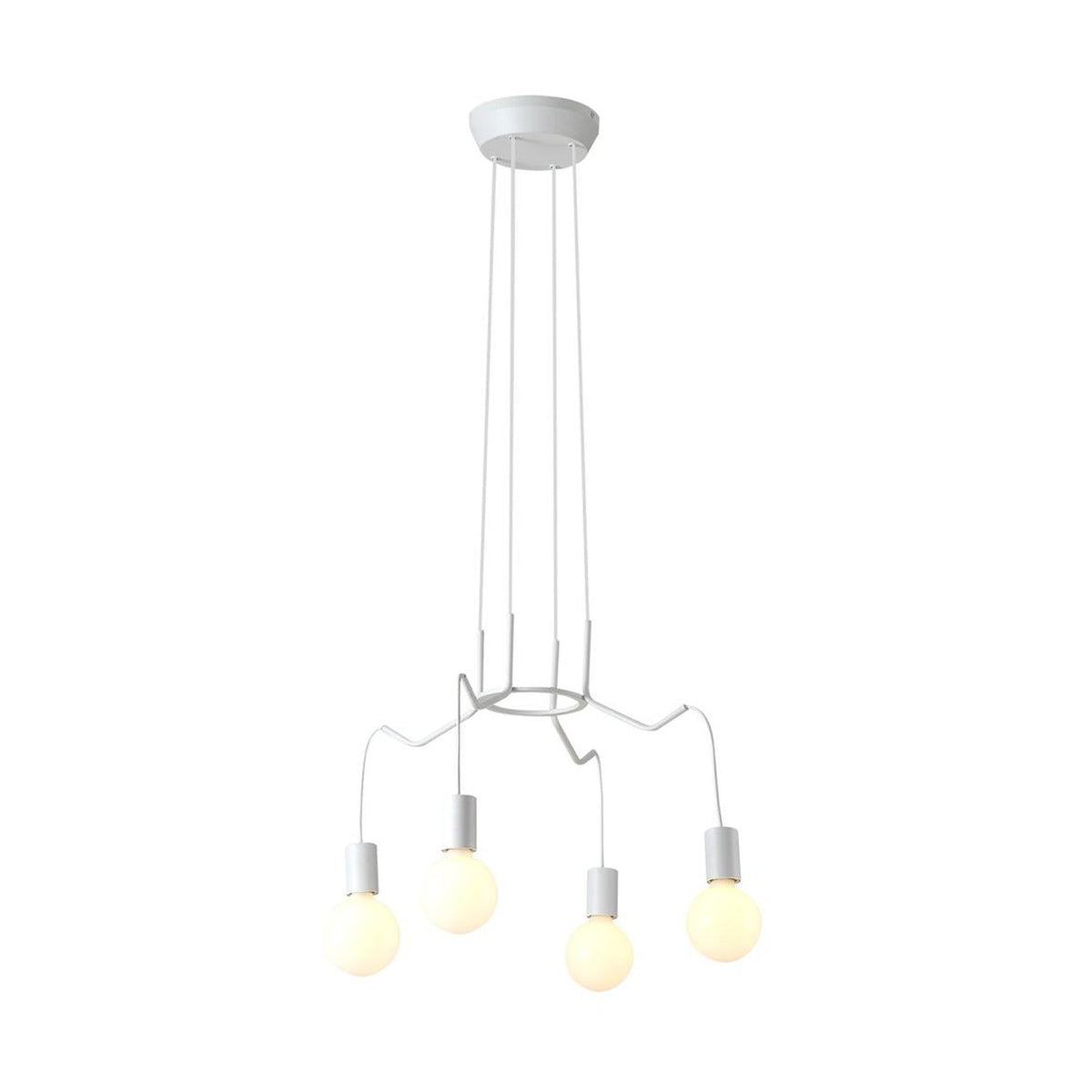 Suspension Basso 4 lumières blanche mat