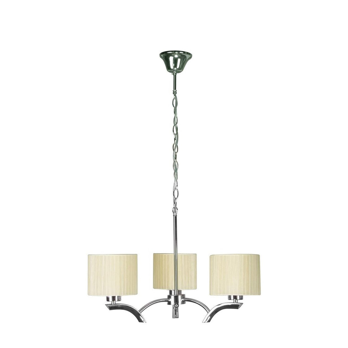 Suspension Draga 3 lumières crème, tissu