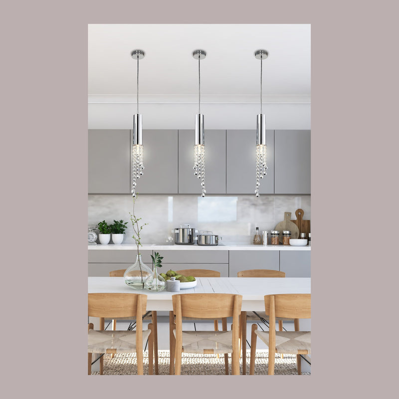 Suspension luminaire | Duero Chromée