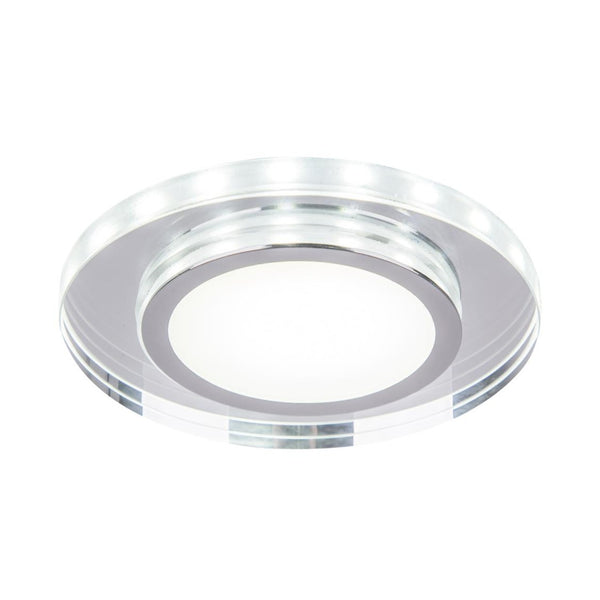 Spot encastrable LED SSP-26 à anneau LED rond chromé, verre