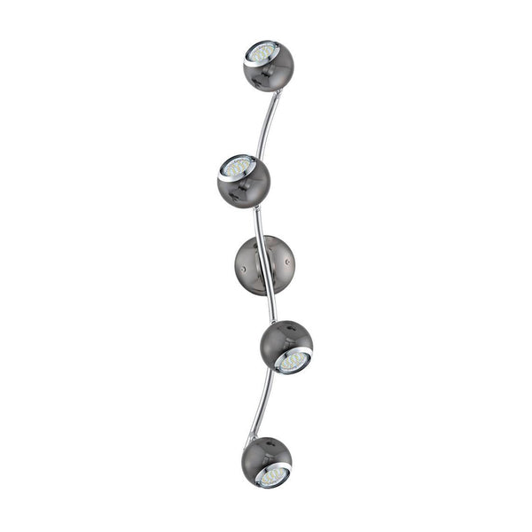 Plafonnier Bimeda nickel et noir, L 64 cm