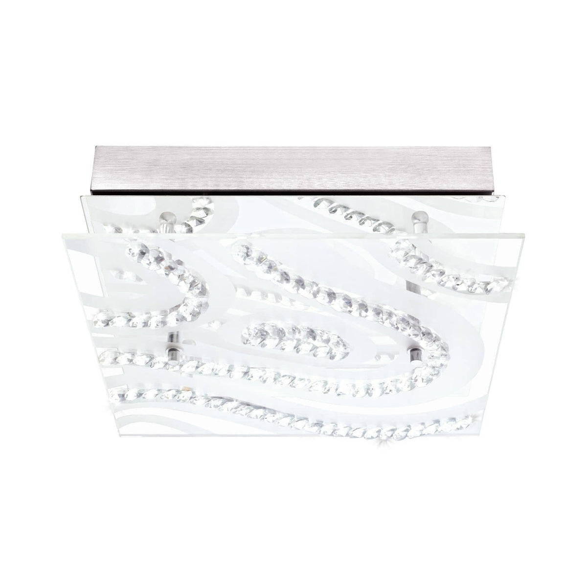 Plafonnier Verdesca chromé et blanc, cristal (93922)