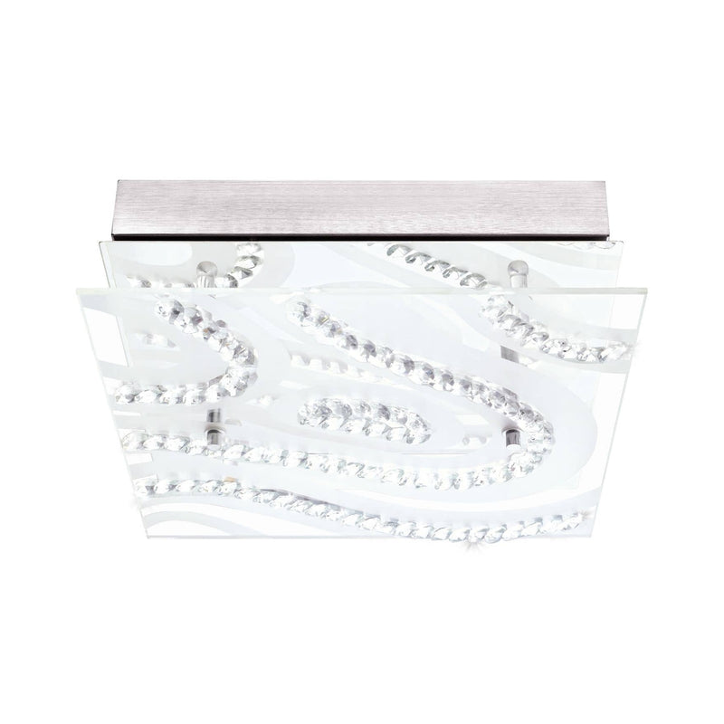 Plafonnier Verdesca chromé et blanc, cristal (93922)