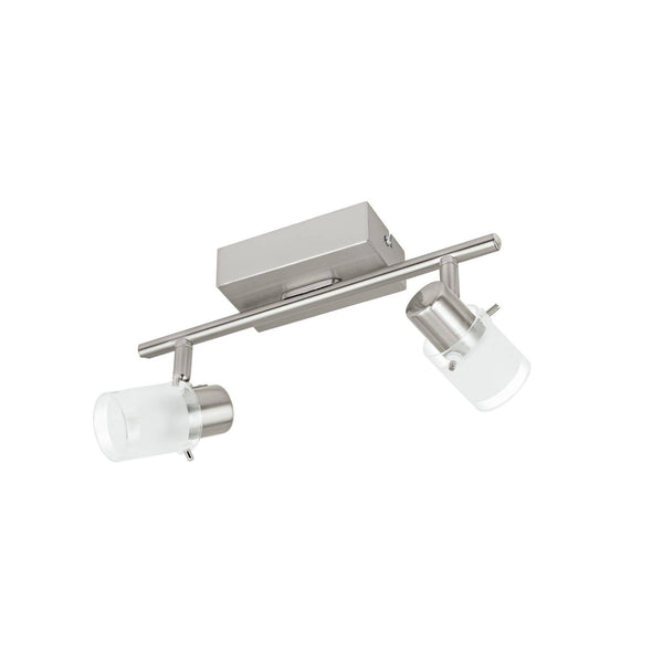 Spot Orvieto 1 nickel et blanc mat, verre, L 28 cm