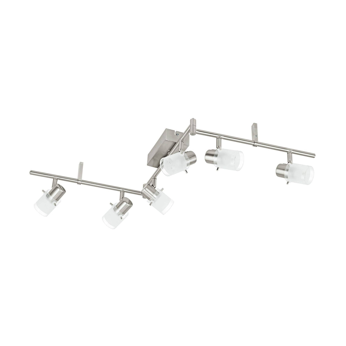 Spot Orvieto 1 nickel et blanc mat, verre, L 105 cm