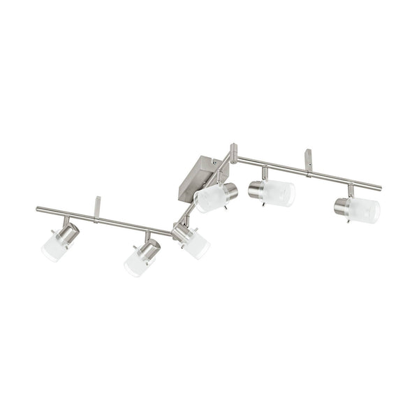 Spot Orvieto 1 nickel et blanc mat, verre, L 105 cm