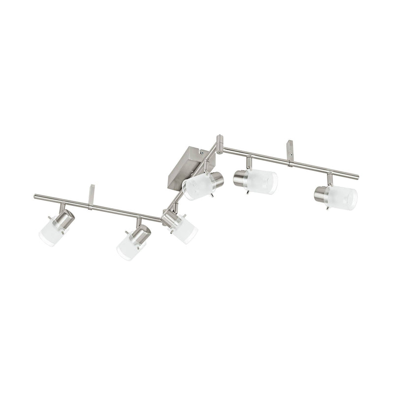 Spot Orvieto 1 nickel et blanc mat, verre, L 105 cm