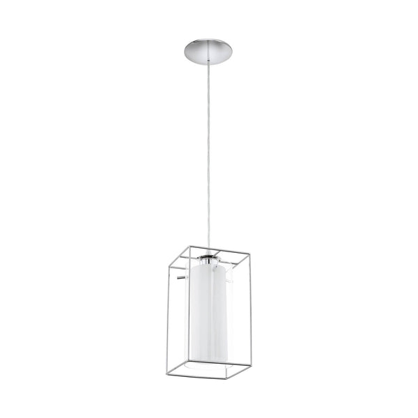 Suspension Loncino 1 chromée et transparente, verre (94377)