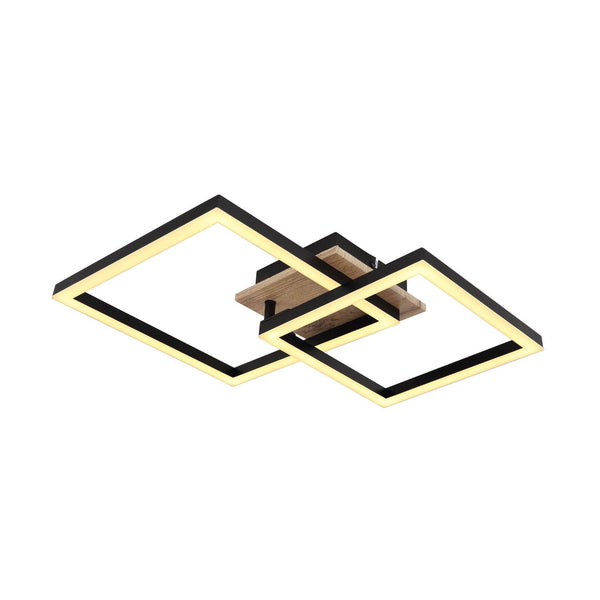 Plafonnier Bossy noir mat, L 38 cm