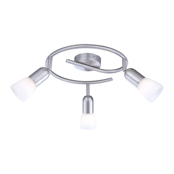 Plafonnier Cathy nickel satiné, Ø 28 cm