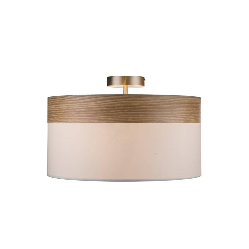 Plafonnier Chipsy 3 lumières bois et crème