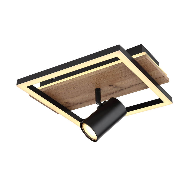 Plafonnier Kassu noir mat, L 27 cm