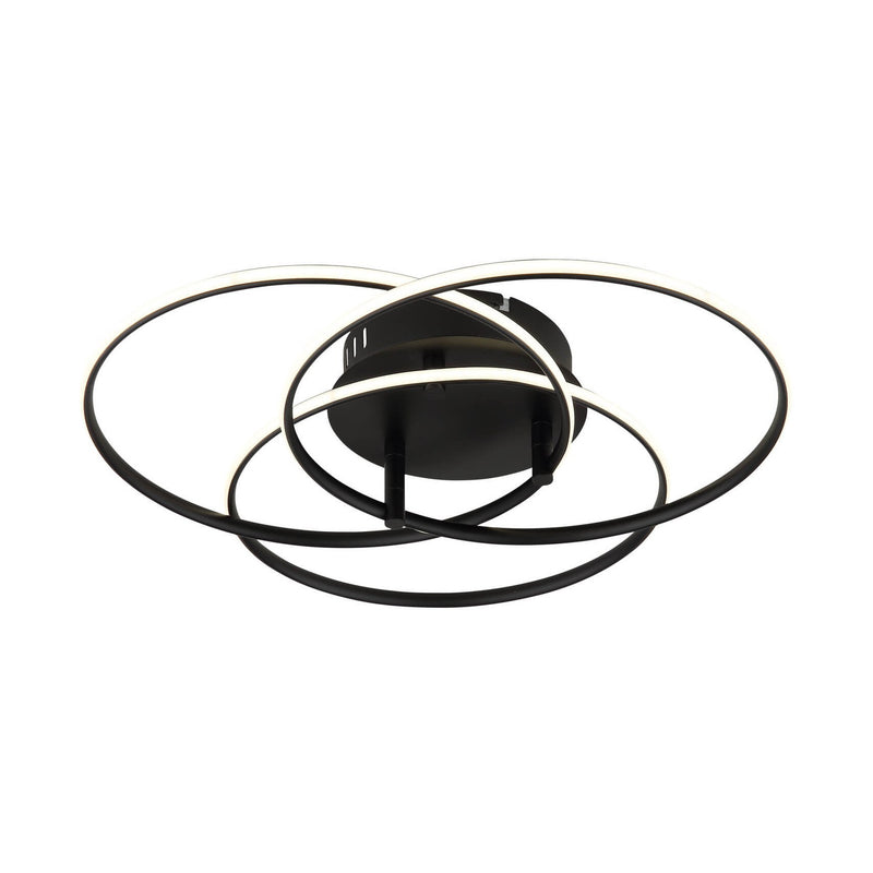 Plafonnier Kombos noir mat, Ø 45,6 cm