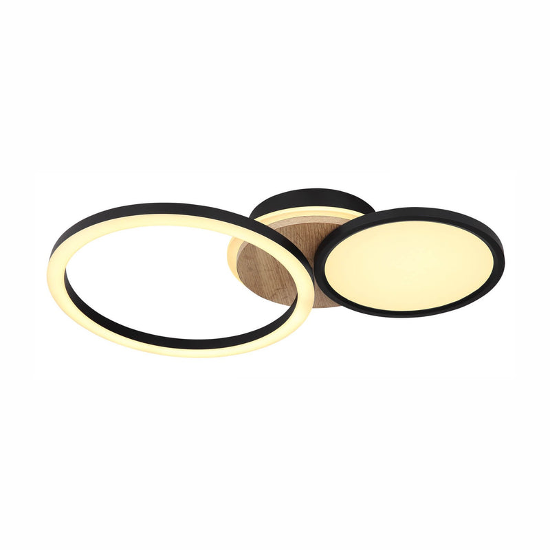 Plafonnier Sid noir mat, L 51,5 cm